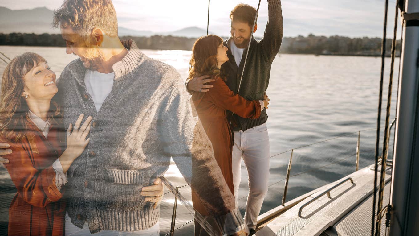 couple on a sail boat