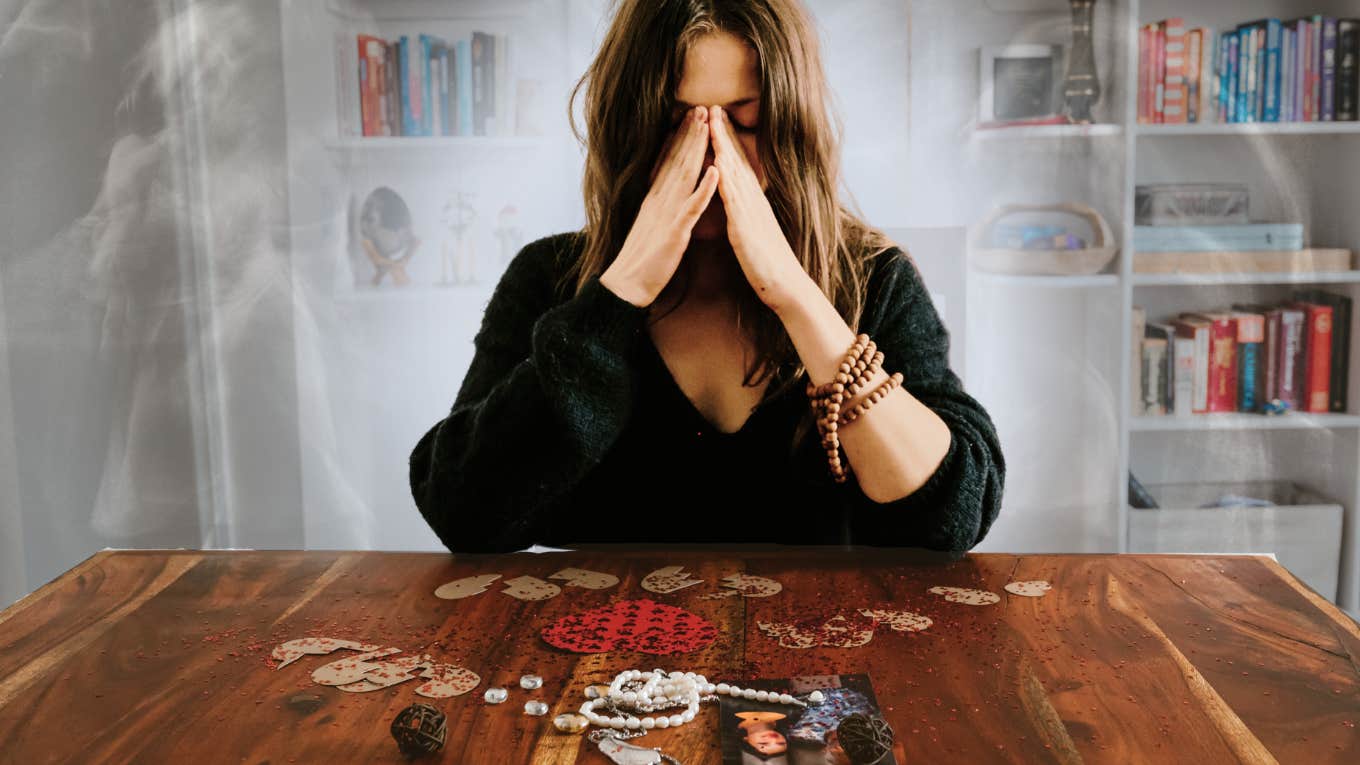 woman embracing her white aura-- channeling her psychic abilities