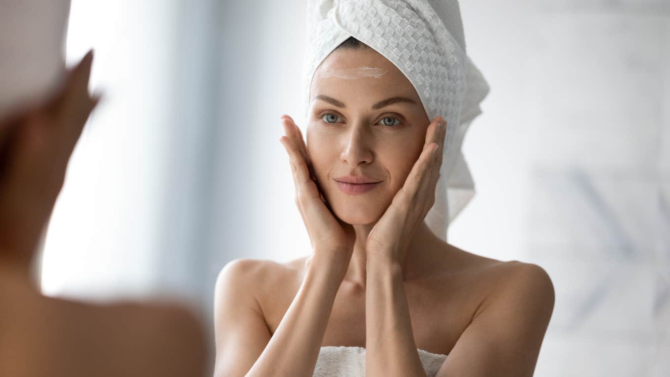 woman after shower