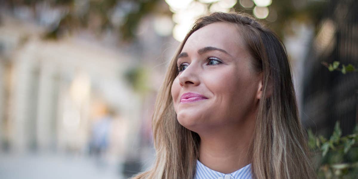 woman smiling