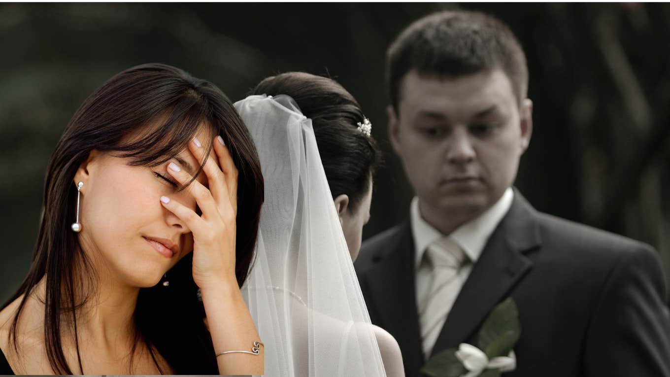 Marrying After This Age Increases Your Chances Of Divorce, According To Research Married couple and woman stressing