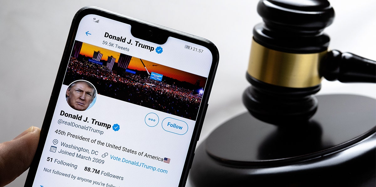 Phone with Trump's Twitter account on it Phone with Trump's Twitter account on it