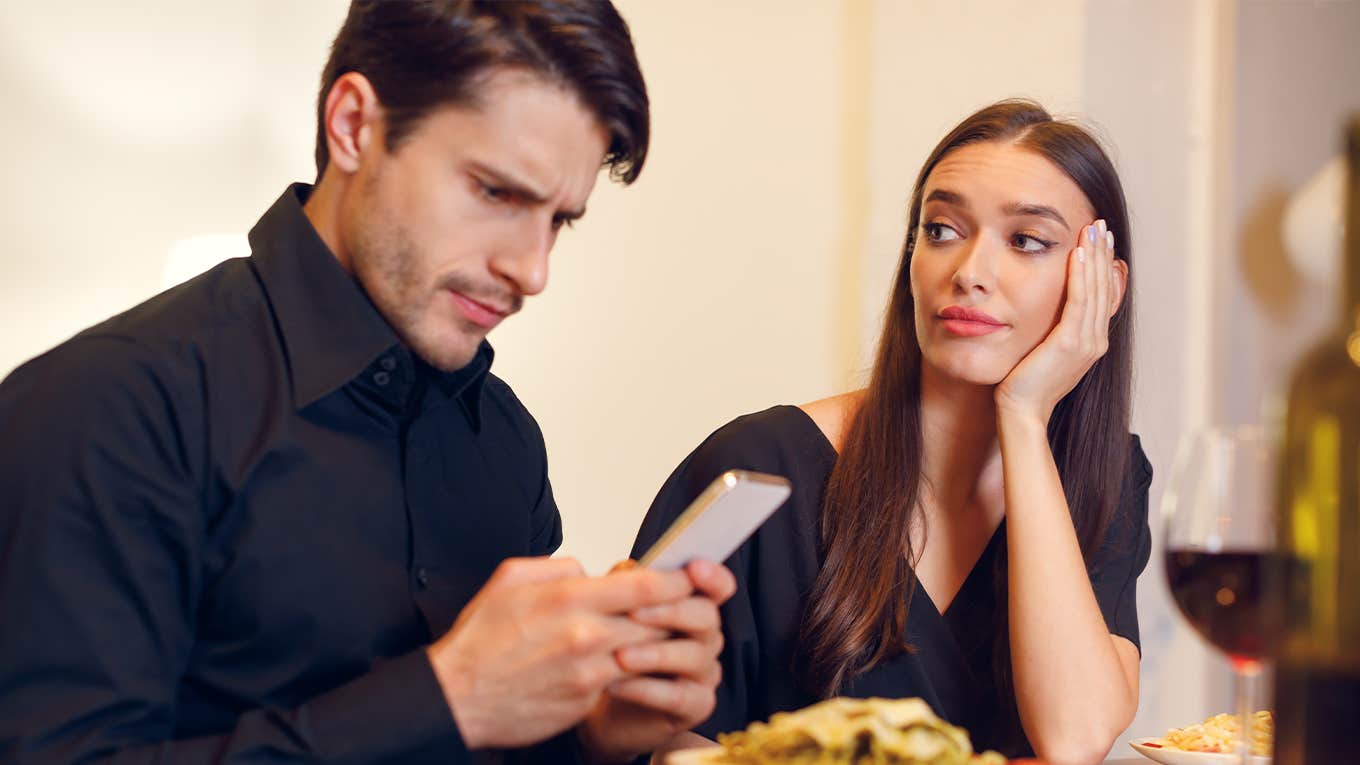 Unhappy Sad Beautiful Woman Is Getting Bored Sitting On Date