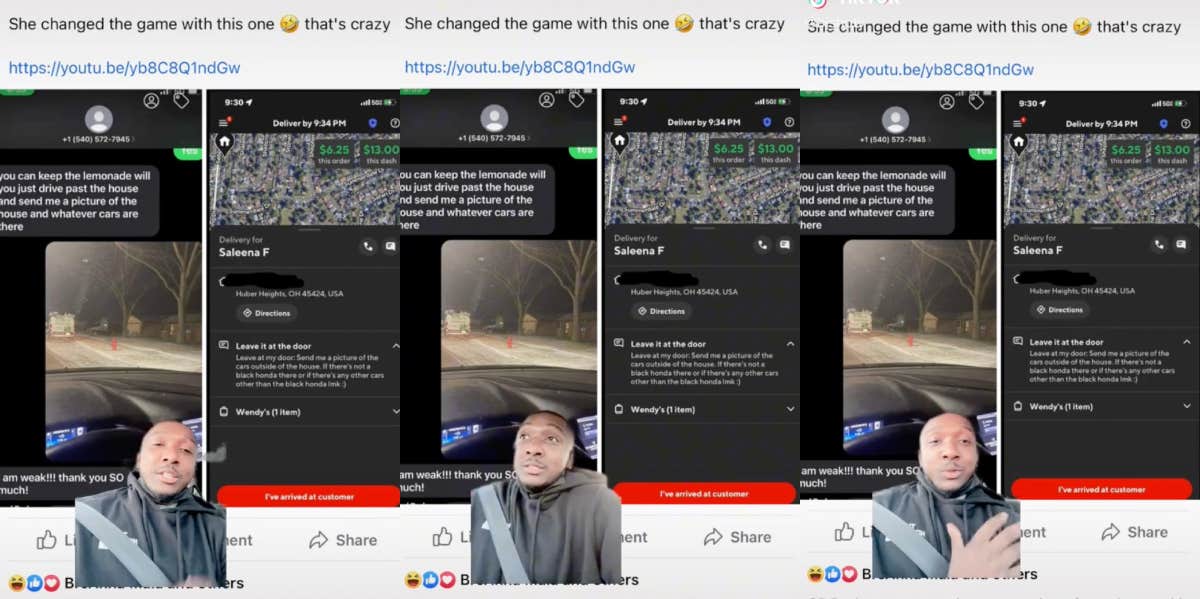 DoorDash Driver Was Asked To Snoop Around House Where Food Was Ordered To tiktok doordash driver and customer