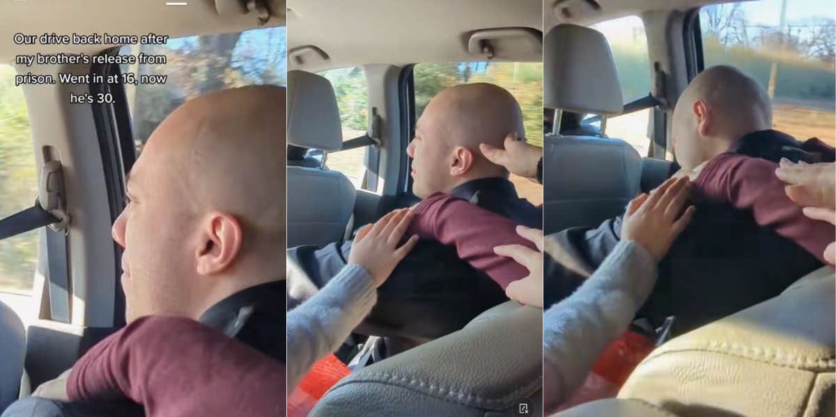 Family Receives Backlash After Sharing Video Of Them Comforting Their Relative Who Spent 16 Years In Prison Family driving home