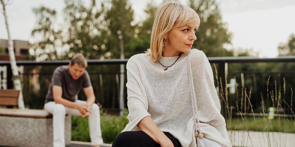 During Divorce, My Husband Couldn’t Look Me In The Eyes sad couple going through divorce