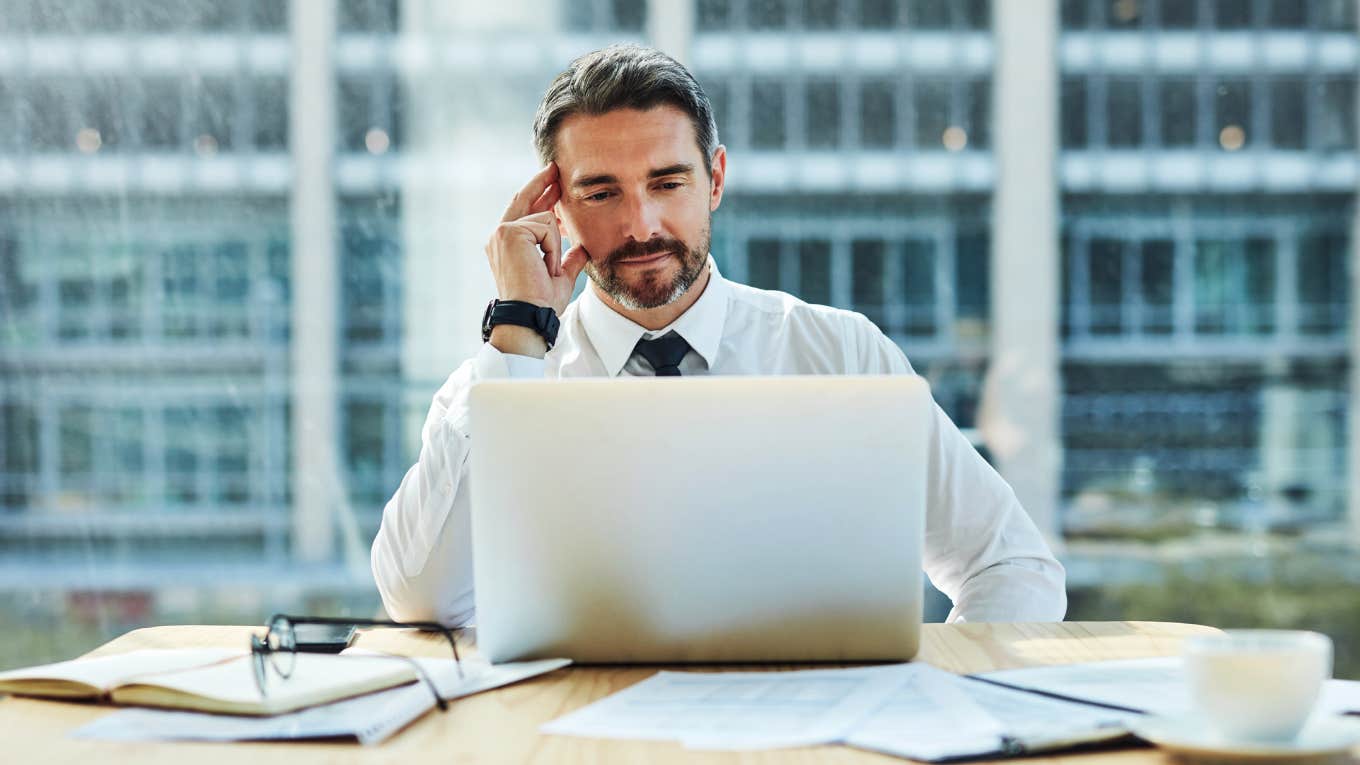 man focusing on one single task