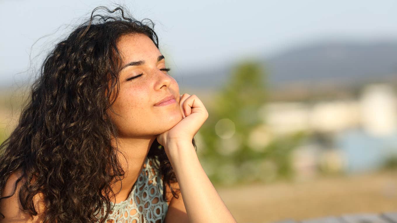 peaceful woman, mental health improving