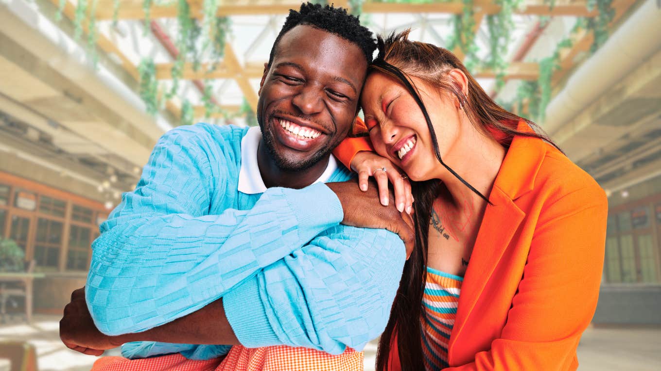 8 Tiny Signs You Are Doing Well In Life Two people hugging each other and smiling.