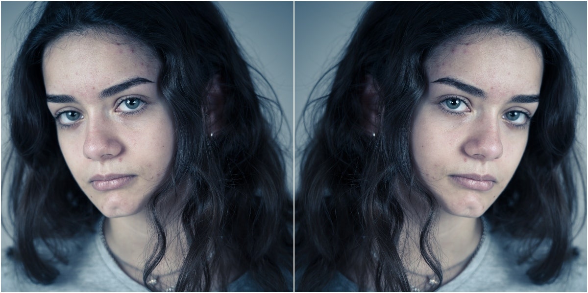 emotional bullying mirrored image of bullied teen girl