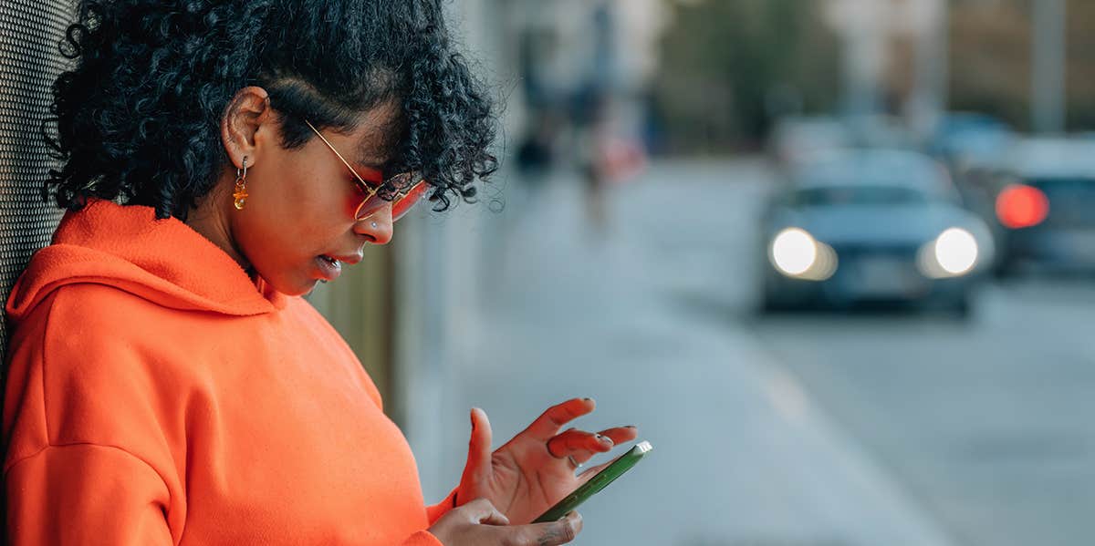 woman texting