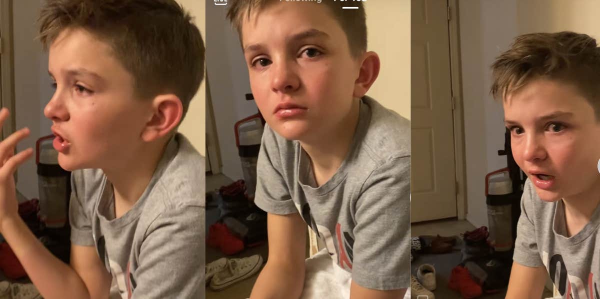Mom Records Emotional Son Begging Her To Stop Cuddling His Step Dad In Front Of His Friends And Embarrassing Him little boy, emotional