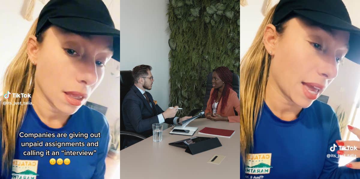 Woman Says Company Wanted Applicants To Complete Unpaid Project Before They Were Granted An Interview Talia, employees in a work meeting