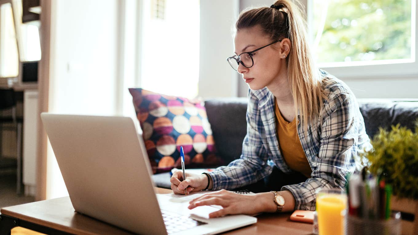 Gen Z woman working