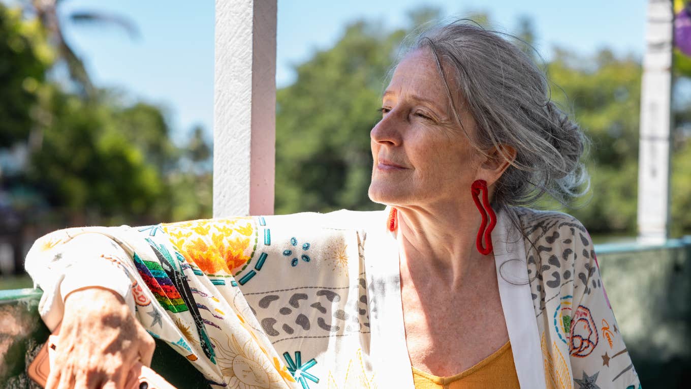 Woman sitting in the sun