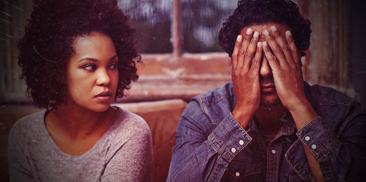 Experts Reveal The 'Last Straw' Moments That Most Often End Relationships unhappy couple going through breakup