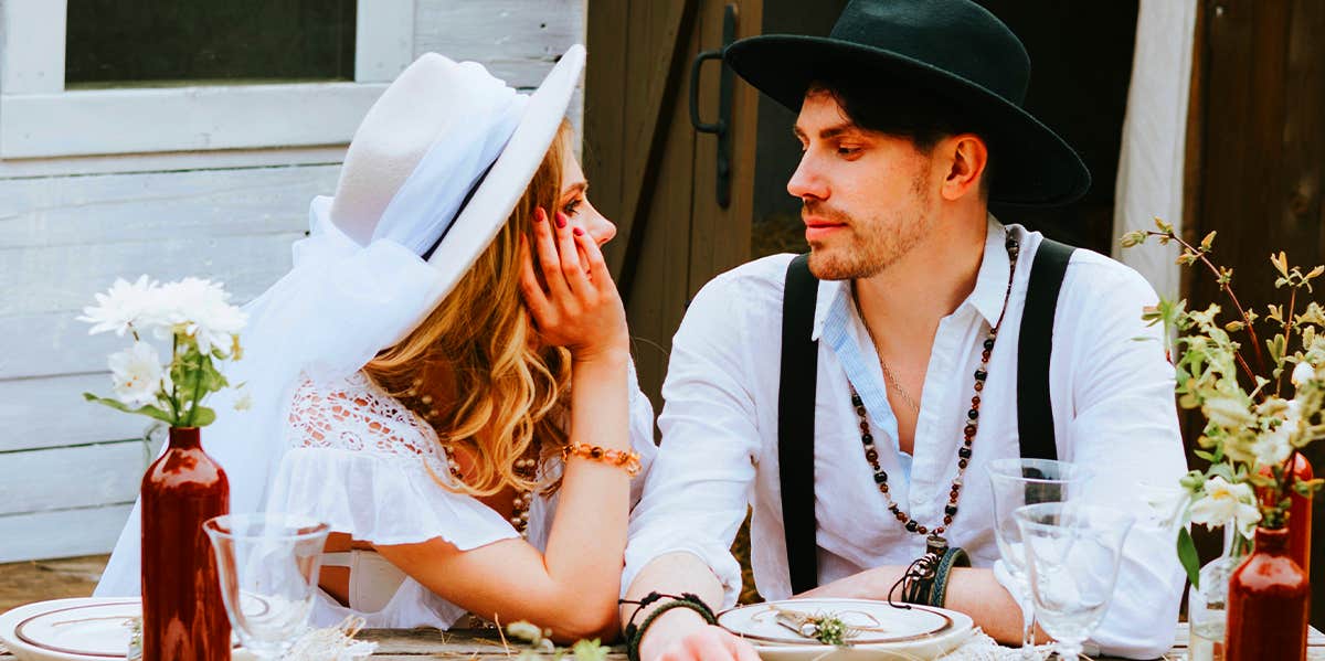 Experts Reveal The Small Mysteries To A Healthier Marriage newlyweds sitting together
