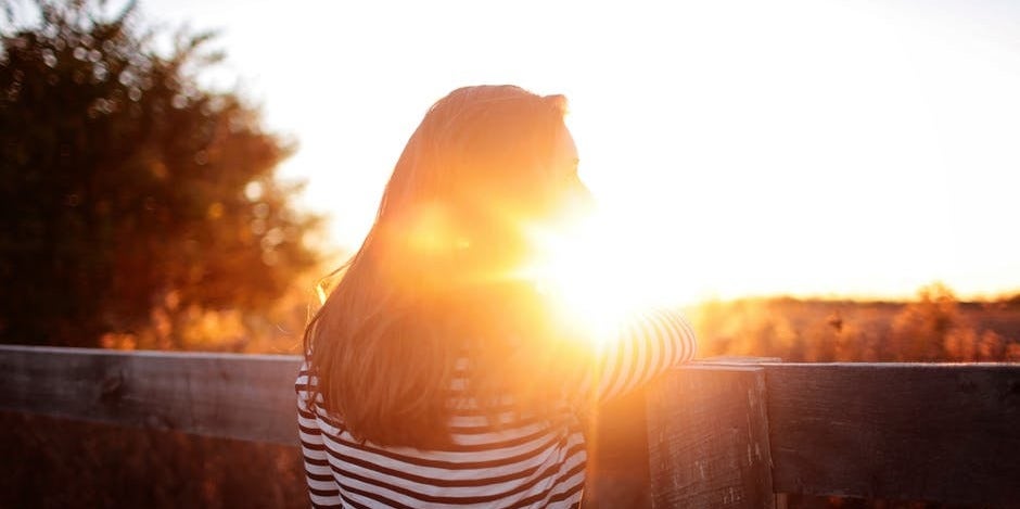 woman in sunset