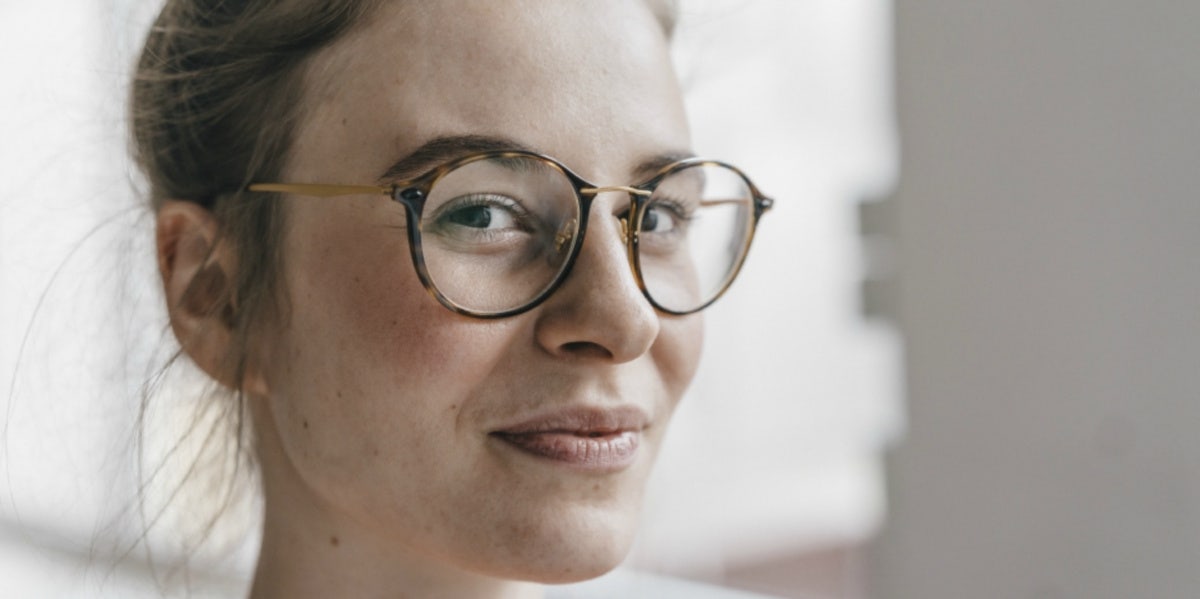 woman with glasses