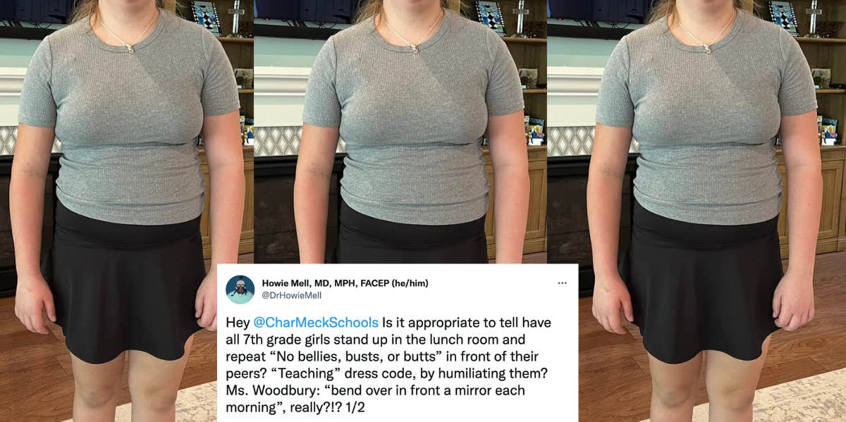 Dean Of Students Asks Middle School Girls To Bend Over In Mirror To Verify Dress Code Girl dress-coded at school