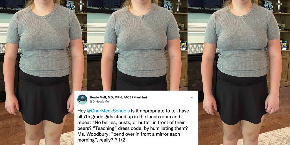 Girl dress-coded at school