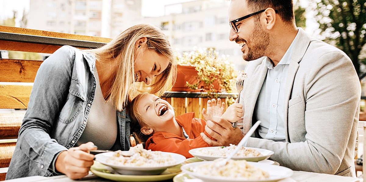 family eating dinner