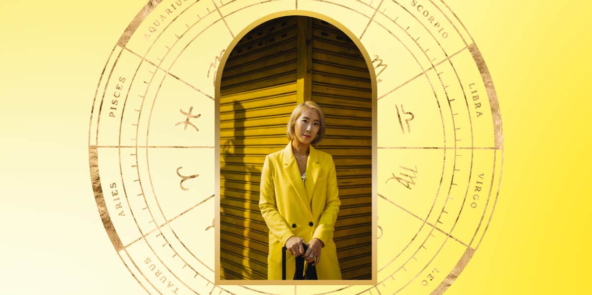 How To See Family Karma In Astrology woman with yellow accents