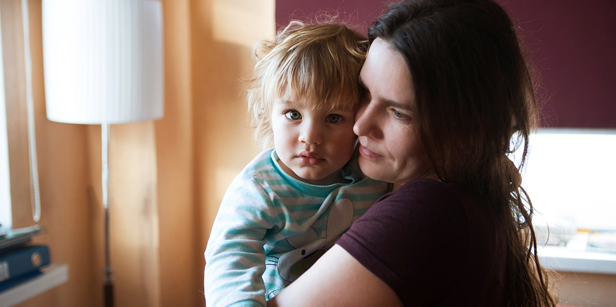 woman holding child