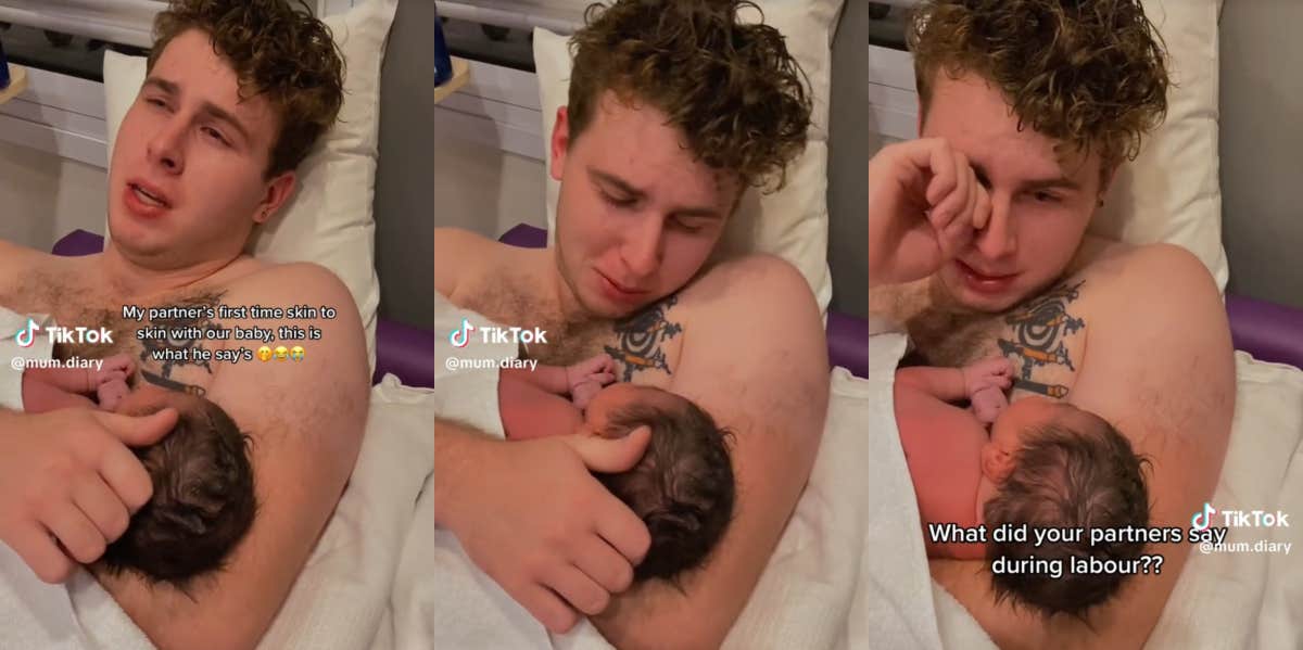 Father holding his newborn TikTok