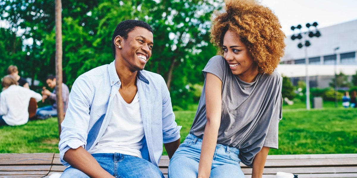 feminine energy couple on a date outdoors