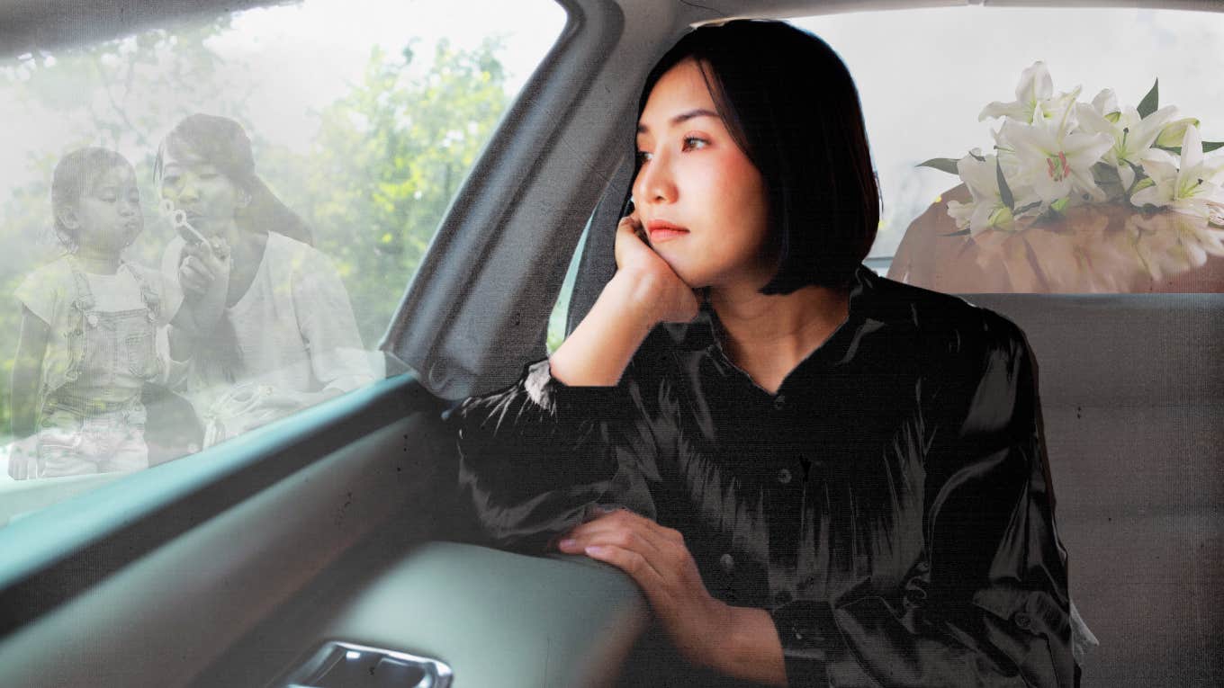 Woman driving in hearse to lay her mom to rest