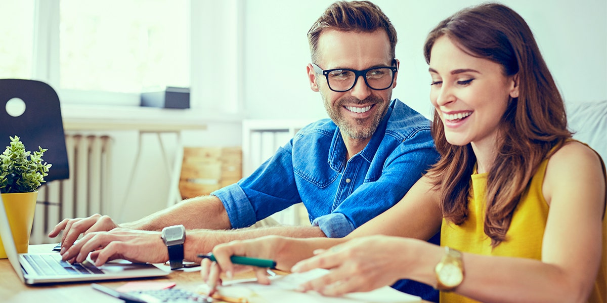 couple going over finances together