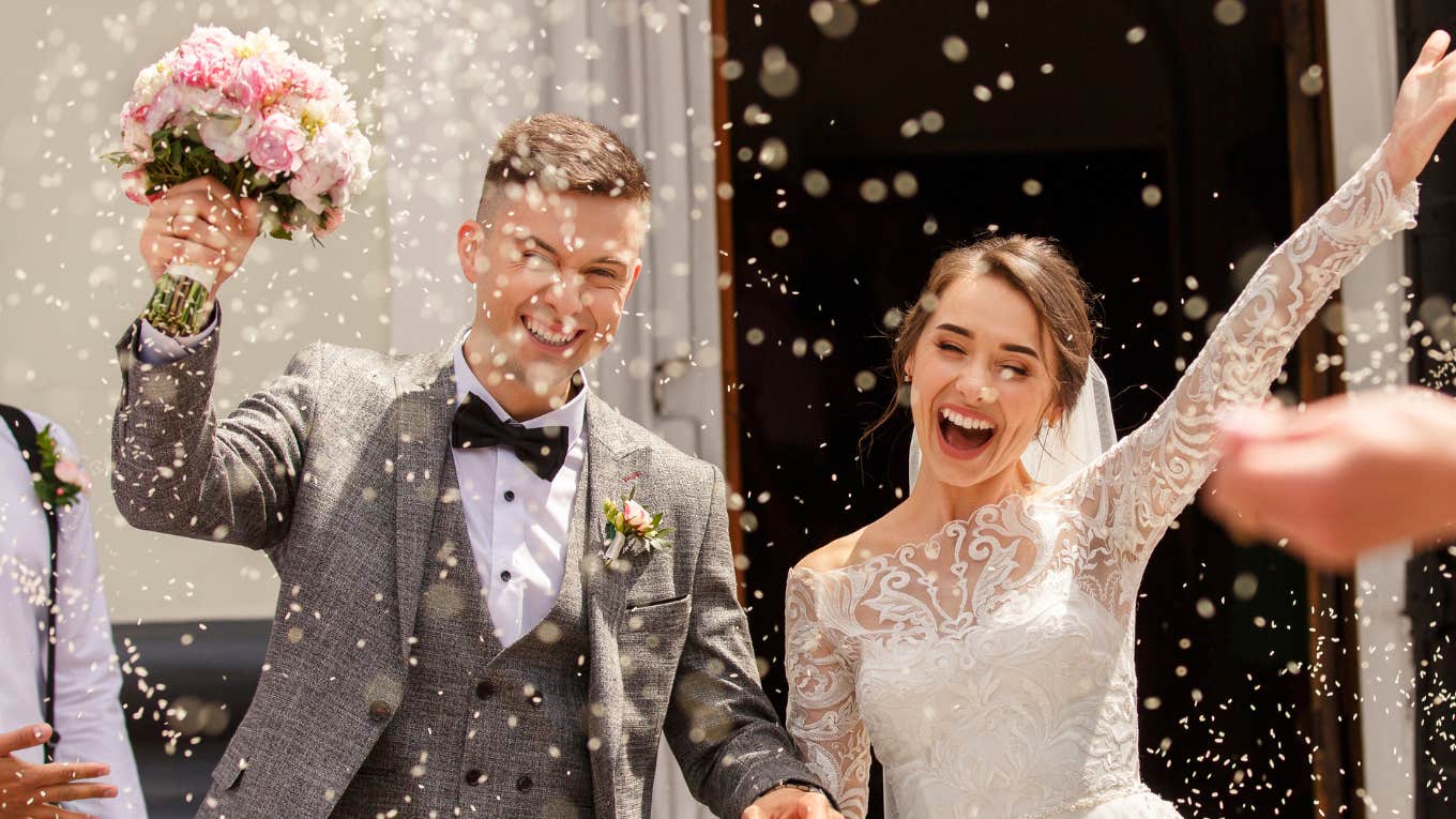 bride and groom at their wedding