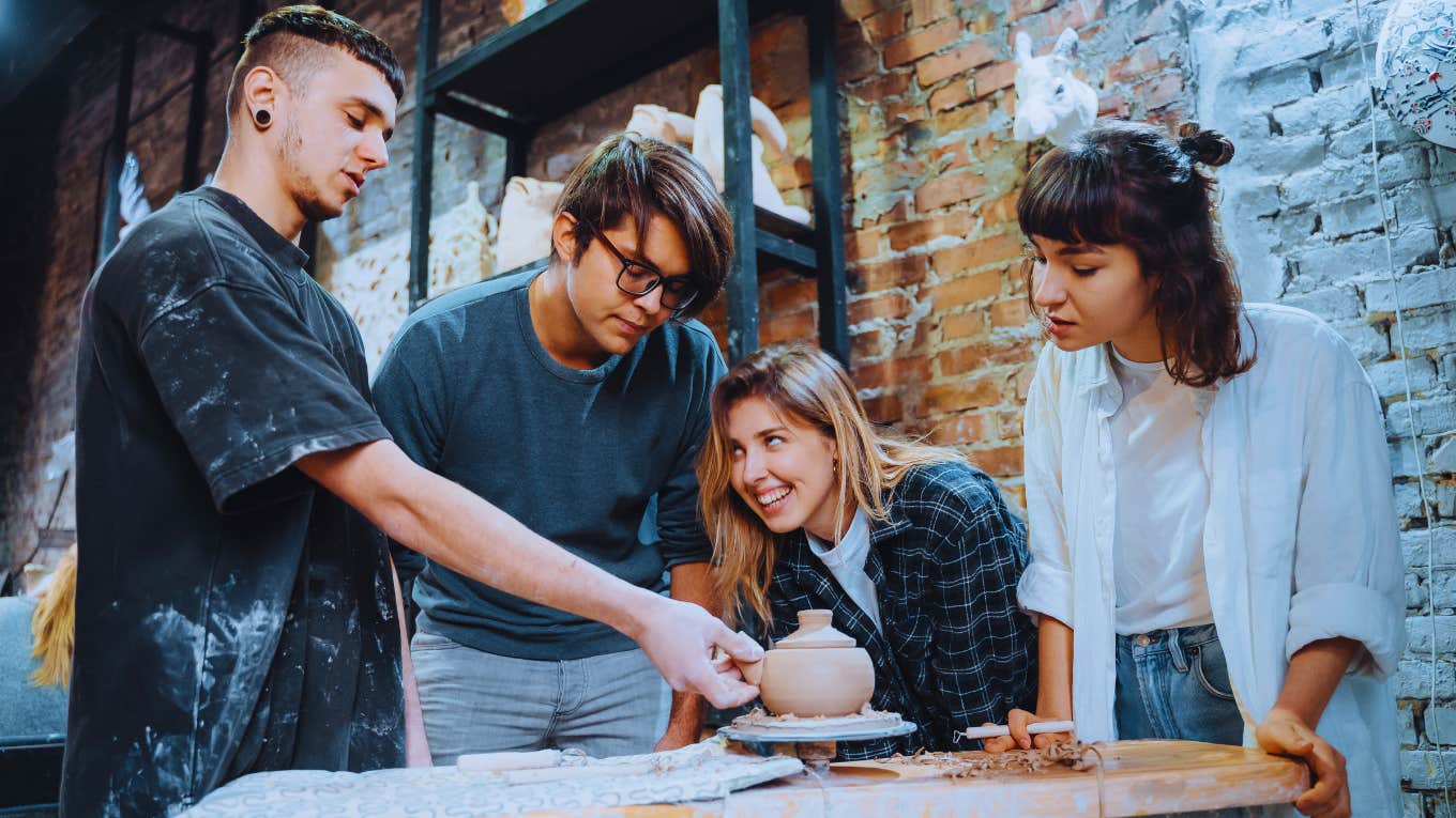 people doing pottery