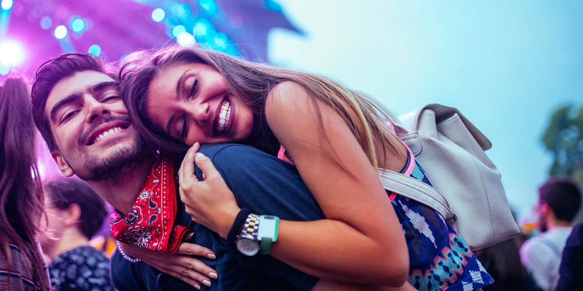 cute couple at a music festival