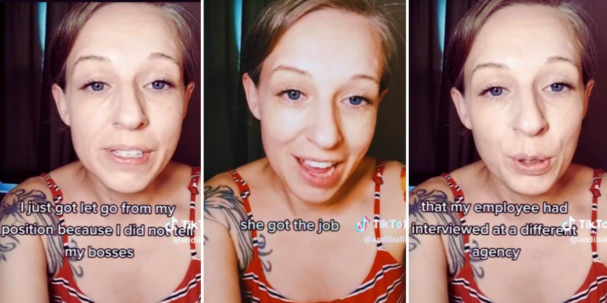 Woman Fired Because She Didn't Tell Her Boss Another Coworker Was Looking For A New Job woman telling her story of being fired