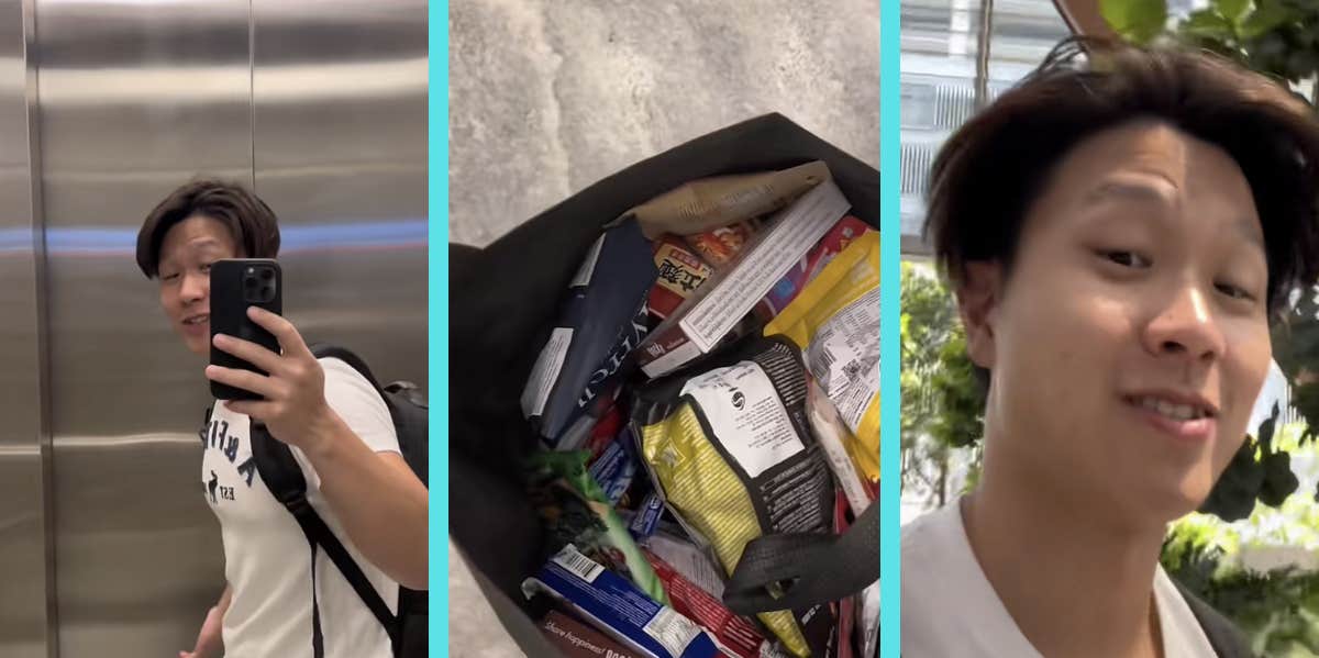 Laid-Off Employee Records Himself Doing A 'Final Office Snack Run,' Stuffing A Tote Bag With Snacks From The Office employee, Indeed