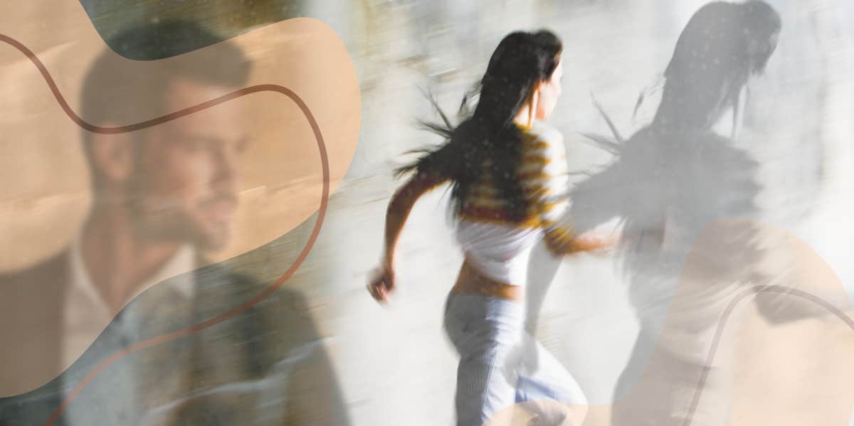 The 5 Types Of Men Emotionally Incapable Of Healthy Relationships Woman running away from man