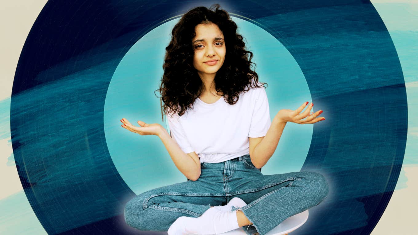 5 Tiny Tips That Will Make You Stop Doubting Yourself Unsure woman sitting cross legged
