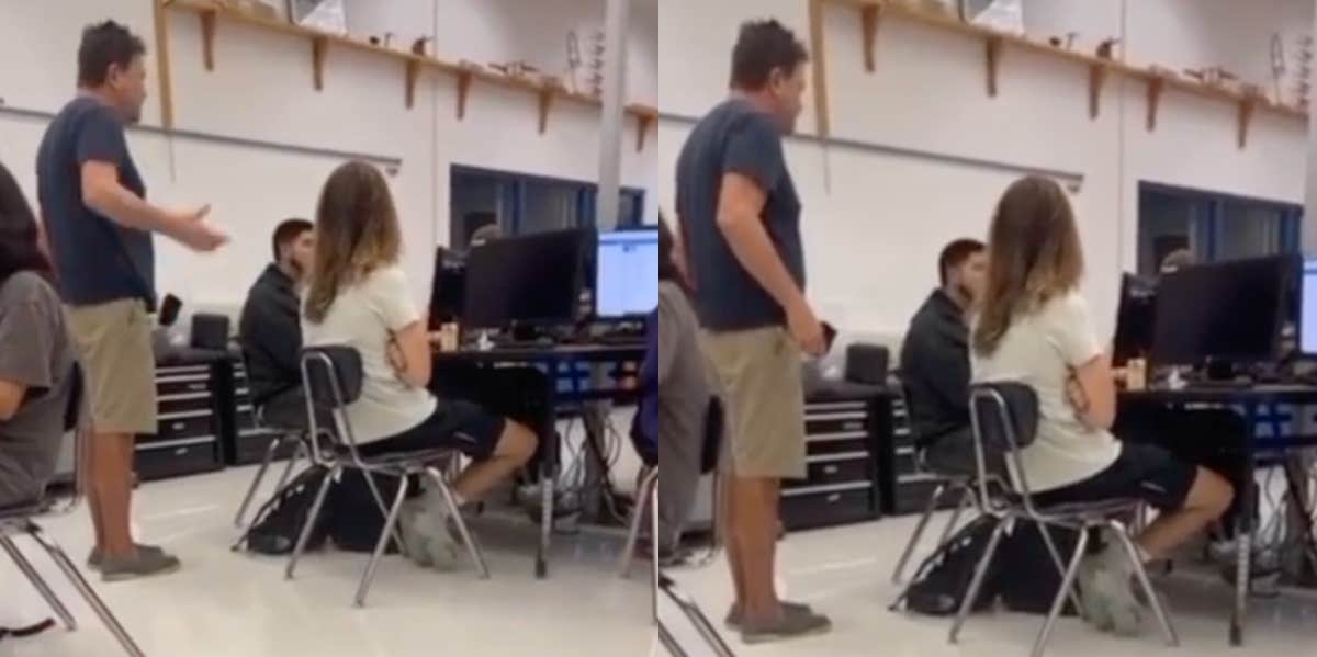 Video Shows Florida Teacher Yelling At Student Who Refused to Stand For Pledge Of Allegiance Robert Reiber, tiktok video