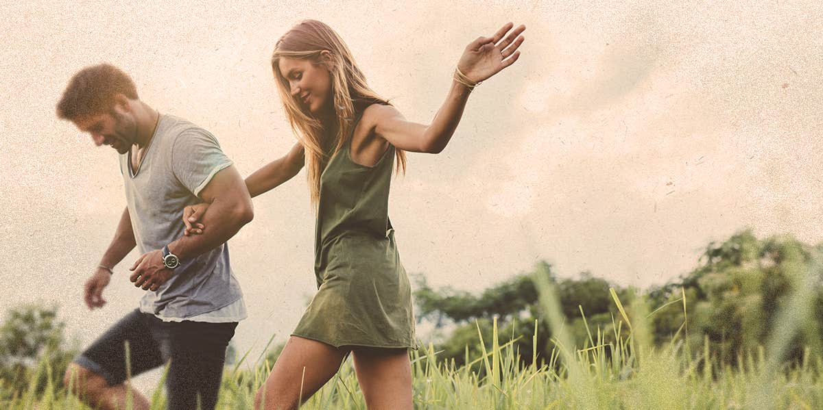 couple in a field