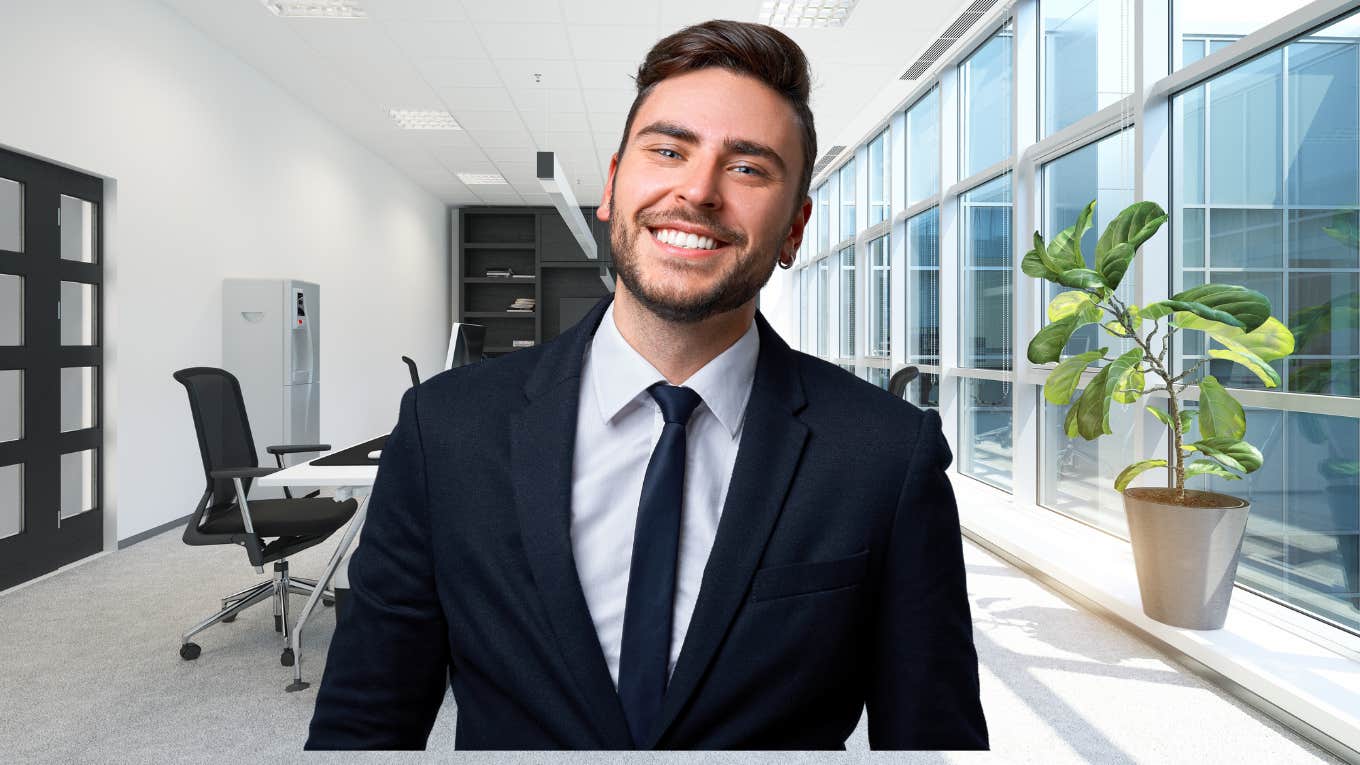 4 Examples Of Military Jargon Corporate Employees Want To Stop Man in a suit smiling in a corporate office.