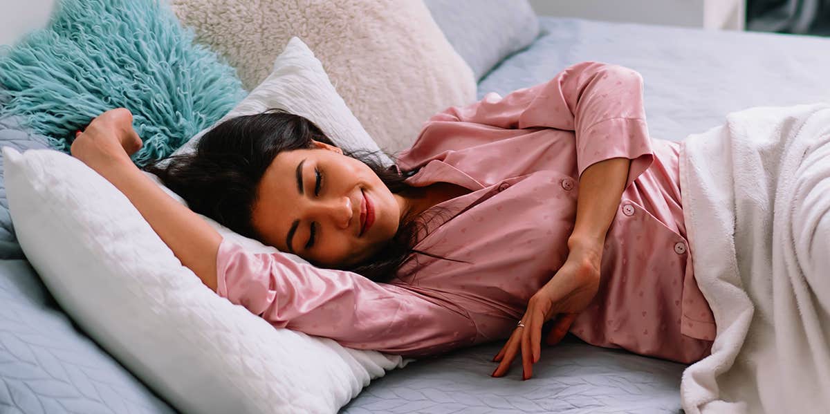 woman sleeping in bed