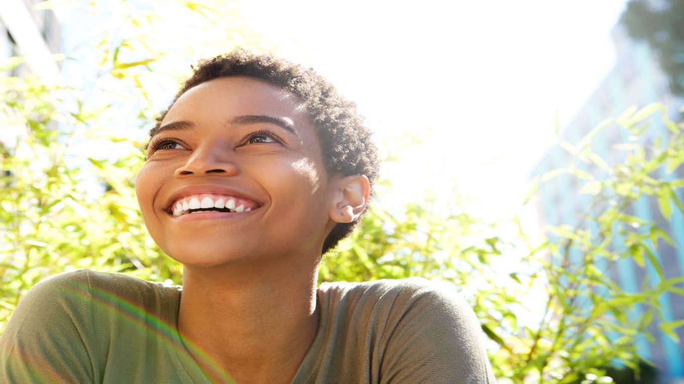 woman smiling