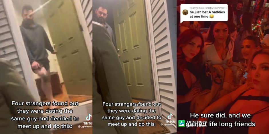 Four Women Confront The Man Who Was Cheating All Of Them With Each Other Women confront man who is cheating on the four of them