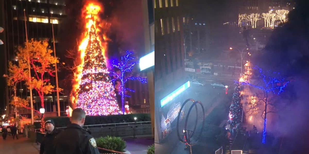 Fox News Christmas tree burning 