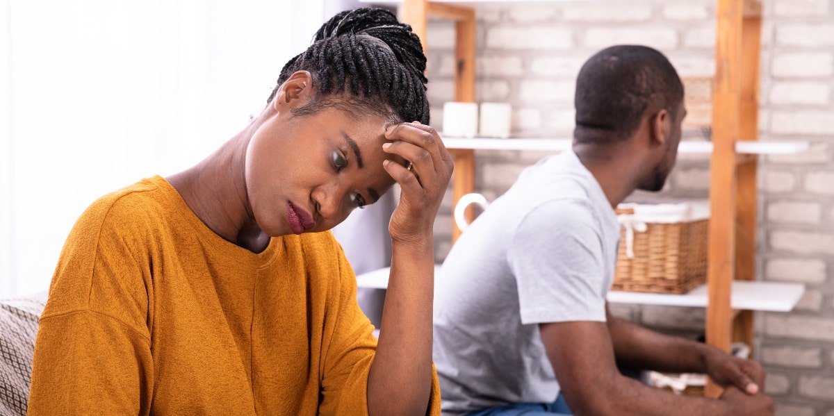 couple not talking to each other