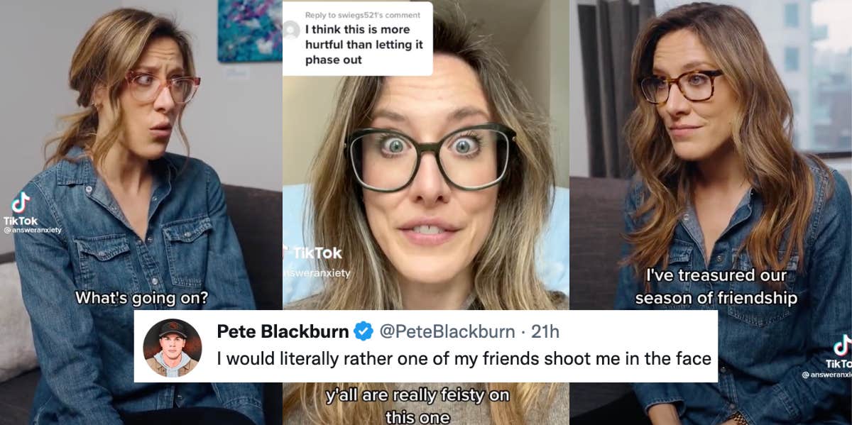 Screenshots from Dr. Arianna Brandolini's TikTok with a tweet reaction overlaid