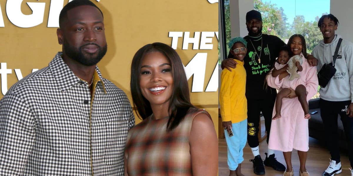 Dwyane Wade, Gabrielle Union, Kaavia James Union Wade, Zaya Wade, Zaire Wade