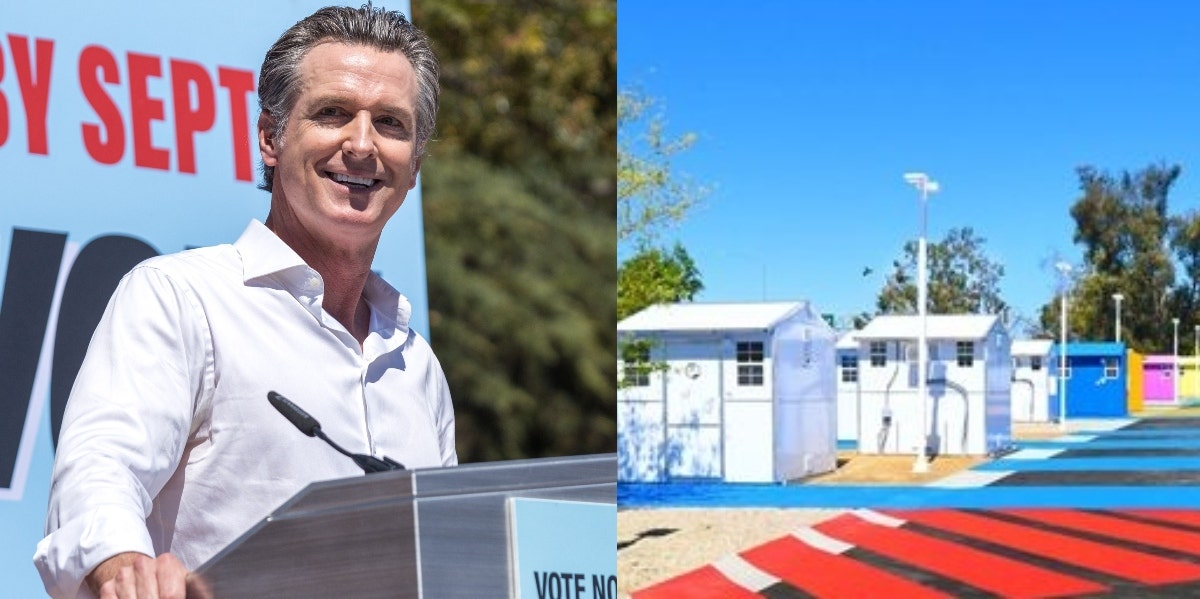 Gavin Newsom Homeless Tiny Homes California
